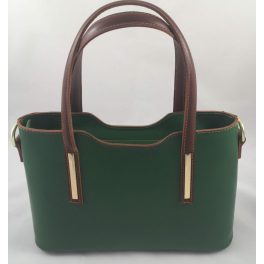 ELENA zöld-csau barna Olasz bőr női divattáska