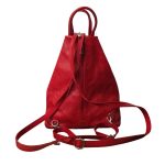 ABRIANA piros Olasz bőr női hátitáska