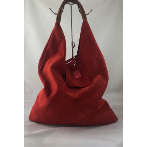 LIONI piros Olasz bőr női shopper táska
