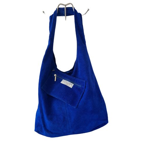 LEORA kék Olasz bőr női shopper táska