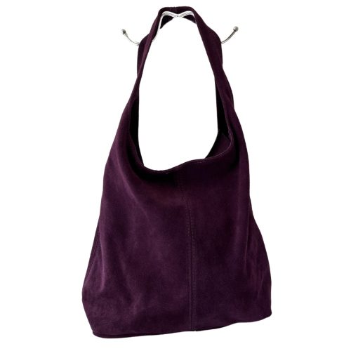 LEORA lila Olasz bőr női zipzáras shopper táska