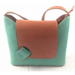 LUCIA mentazöld-csaubarna OLasz bőr női oldaltáska
