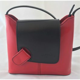 LUCIA fekete-piros Olasz bőr női oldaltáska