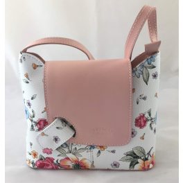 LUCIA virágos púder Olasz bőr női oldaltáska