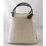 LINA krém és csaubarna Olasz bőr női válltáska