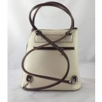 LINA krém és csaubarna Olasz bőr női válltáska