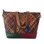 FRANCESCA Cara színes patchwork Olasz bőr női nagy válltáska