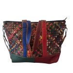 FRANCESCA Cara színes patchwork Olasz bőr női nagy válltáska