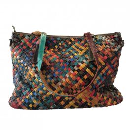FRANCESCA színes patchwork Olasz bőr női nagy válltáska