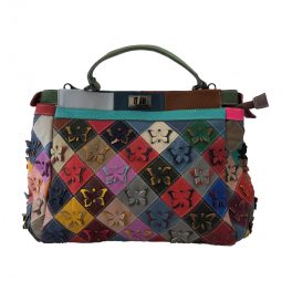   FRANCESCA színes patchwork pillangós Olasz bőr női válltáska