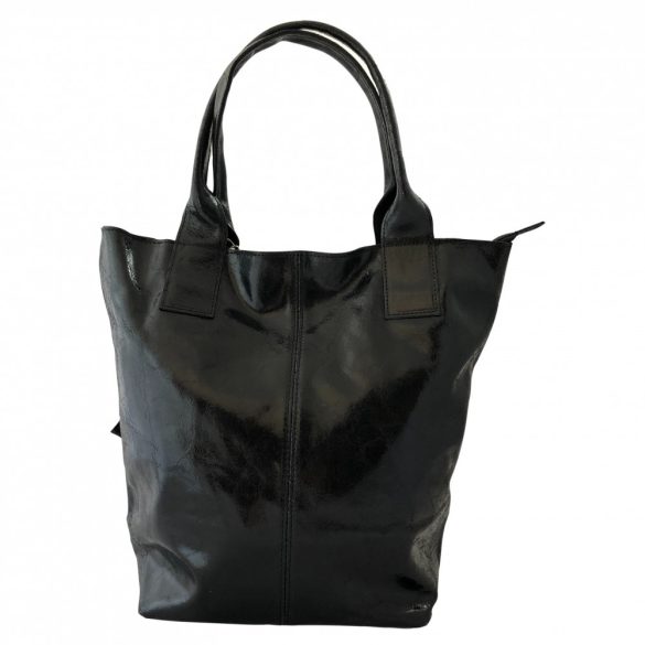 PENELOP fekete Olasz bőr női shopper táska