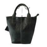 PENELOP sötétzöld fonott Olasz bőr női shopper táska