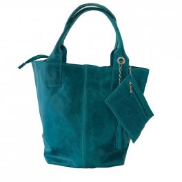 PENELOP tűrkíz Olasz bőr női shopper táska