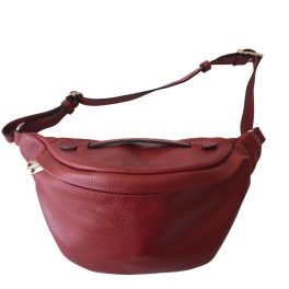 LORA bordó Olasz bőr női övtáska