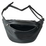 LORA fekete Olasz bőr női övtáska