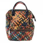 FRANCESCA fonott patchwork Olasz bőr női merev hátitáska