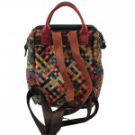 FRANCESCA fonott patchwork Olasz bőr női merev hátitáska