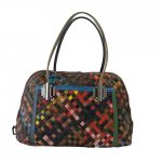 FRANCESCA színes patchwork Olasz bőr női kis válltáska