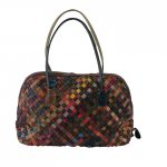 FRANCESCA színes patchwork Olasz bőr női kis válltáska