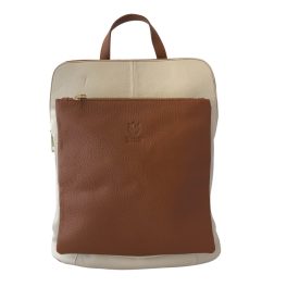 JULIETTA bézs csaubarna Olasz bőr hátitáska