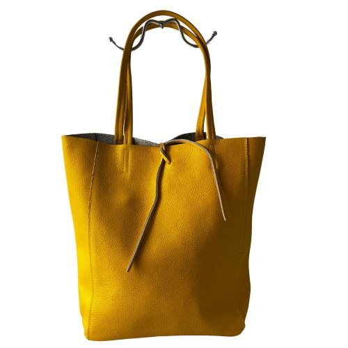 NICOLA sárga Olasz bőr női kötős shopper táska