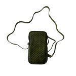 MEA zöld fonott bőr női telefontartó