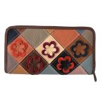 FRANCESCA színes patchwork virágos Olasz bőr női pénztárca