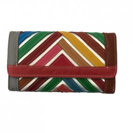 FRANCESCA színes patchwork Olasz bőr női pénztárca