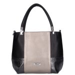 KARLA fekete grafit Karen női rostbőr kézitáska