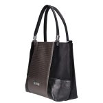 KARLA fekete grafit Karen női rostbőr kézitáska