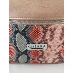 NIA rosé és színes piton mintás Chiara női rostbőr válltáska