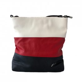 BETI fehér, piros, kék Karen női rostbőr oldaltáska