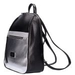 MAKS fekete ezüst Karen női rostbőr hátitáska